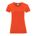 Flame - Front - Fruit of the Loom Womens-Ladies Iconic T-Shirt