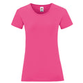 Fuchsia - Front - Fruit of the Loom Womens-Ladies Iconic T-Shirt