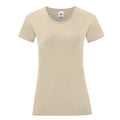 Natural - Front - Fruit of the Loom Womens-Ladies Iconic T-Shirt