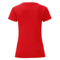 Red - Back - Fruit of the Loom Womens-Ladies Iconic T-Shirt