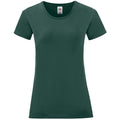 Forest Green - Front - Fruit of the Loom Womens-Ladies Iconic T-Shirt