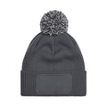 Graphite Grey-Light Grey - Back - Beechfield Unisex Adult Snowstar Patch Beanie