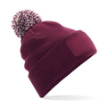 Burgundy-Off White - Front - Beechfield Unisex Adult Snowstar Patch Beanie