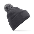 Graphite Grey-Light Grey - Front - Beechfield Unisex Adult Snowstar Patch Beanie