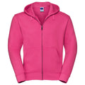 Fuchsia - Front - Russell Mens Authentic Full Zip Hoodie