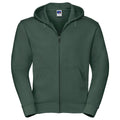 Bottle Green - Front - Russell Mens Authentic Full Zip Hoodie