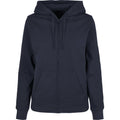 Navy - Front - Build Your Brand Womens-Ladies Basic Full Zip Hoodie