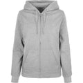 Heather Grey - Front - Build Your Brand Womens-Ladies Basic Full Zip Hoodie