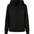 Black - Front - Build Your Brand Womens-Ladies Basic Full Zip Hoodie