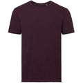 Burgundy - Front - Russell Mens Organic T-Shirt