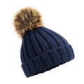 Navy - Back - Beechfield Baby Pom Pom Chunky Beanie