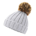 Light Grey - Side - Beechfield Baby Pom Pom Chunky Beanie