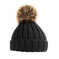 Black - Front - Beechfield Baby Pom Pom Chunky Beanie