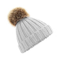 Light Grey - Front - Beechfield Childrens-Kids Pom Pom Knitted Beanie