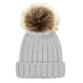 Light Grey - Back - Beechfield Childrens-Kids Pom Pom Knitted Beanie