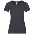 Dark Heather Grey - Front - Fruit of the Loom Womens-Ladies Valueweight Heather Lady Fit T-Shirt