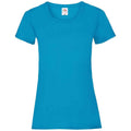 Azure Blue - Front - Fruit of the Loom Womens-Ladies Valueweight Heather Lady Fit T-Shirt