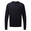 Navy - Front - Premier Mens Knitted Cotton Crew Neck Sweatshirt