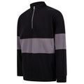 Black-Charcoal - Lifestyle - Front Row Unisex Adult Panelled Quarter Zip Jumper