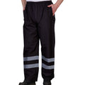 Black - Back - Yoko Unisex Adult Waterproof Hi-Vis Over Trousers