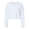 White - Front - Independent Trading Co. Women's Lightweight Cropped Crew Pullover