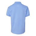 Light Blue - Back - Hanes Youth Ecosmart Jersey Polo