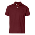 Maroon - Front - Hanes Youth Ecosmart Jersey Polo