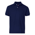 Navy - Front - Hanes Youth Ecosmart Jersey Polo