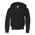 Black - Front - JERZEES NuBlend Youth Full-Zip Hooded Sweatshirt