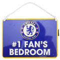 Blue - Front - Chelsea FC Official Number 1 Fan Football Crest Bedroom Sign