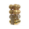 Light Gold - Front - Kaemingk Shatterproof Baubles (Pack Of 16)