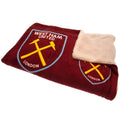 Claret Red-Blue-Yellow - Back - West Ham United FC Sherpa Fleece Crest Blanket