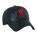 Black - Front - Liverpool FC Unisex Adult Obsidian Crest Baseball Cap