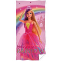 Pink - Front - Barbie Follow Your Own Rainbow Beach Towel