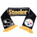 Black-Gold-White - Front - Pittsburgh Steelers High Definition Jacquard Scarf