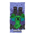 Purple-Green-Black - Front - Minecraft Creeper Cotton Beach Towel