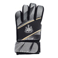 Black-White - Front - Newcastle United FC Childrens-Kids Fuse Crest Goalkeeper Gloves