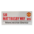 White-Red-Black - Front - Manchester United FC Sir Matt Busby Way Street Sign