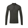 Grey Marl - Front - TOG24 Mens Nevis Merino Wool Zip Neck Base Layer Top