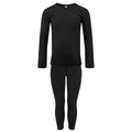 Black - Front - TOG24 Childrens-Kids Darley Base Layer Set