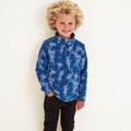 Aegean Blue - Front - TOG24 Childrens-Kids Toffolo Camo Zip Neck Fleece Top