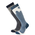 Dark Indigo-Jewel Blue - Front - TOG24 Womens-Ladies Aprica Ski Socks (Pack of 2)