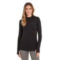 Black - Side - TOG24 Womens-Ladies Snowdon Zip Neck Thermal Top