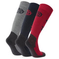 Dark Indigo-Dark Pink-Light Grey - Back - TOG24 Bergenz Ski Socks (Pack of 3)