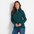 Deep Teal Marl - Front - TOG24 Womens-Ladies Pearson Quarter Zip Fleece Top