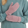 Mauve - Back - TOG24 Rio Knitted Plain Mittens