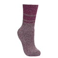 Grape Wine-Oatmeal - Side - Trespass Womens-Ladies Hadley Hiking Boot Socks (2 Pairs)