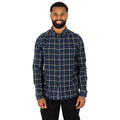 Blue - Close up - Trespass Mens Withnell Checked Cotton Shirt