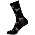 Oatmilk-Black-White - Side - Trespass Womens-Ladies Cinco Animal Print Socks (Pack of 3)