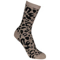 Oatmilk-Black-White - Lifestyle - Trespass Womens-Ladies Cinco Animal Print Socks (Pack of 3)